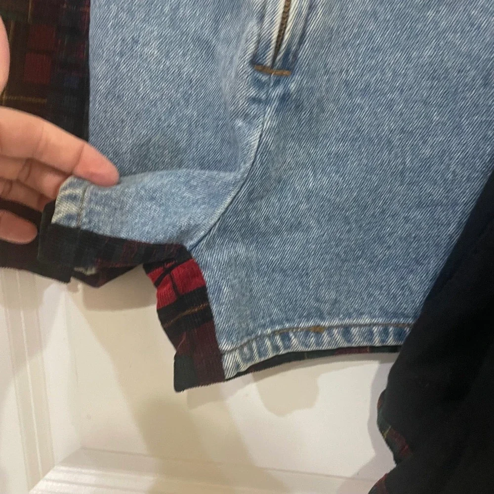 Vintage Zana-Di Denim Plaid Corduroy Skort Buckle Wrap 90s Size 7/8 Hong Kong